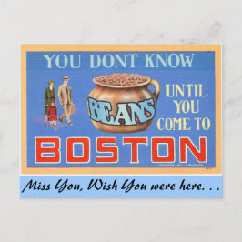 Cartão Postal Você não conhece feijão até vir para Boston