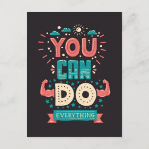 Cartão Postal Você Pode Fazer Tudo Colorido