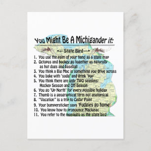 Cartão Postal Você Pode Ser Um Michigander Se: