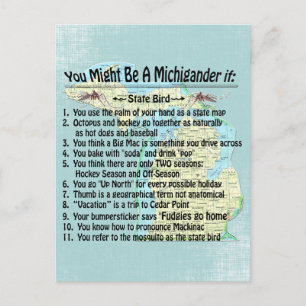 Cartão Postal Você Pode Ser Um Michigander Se: