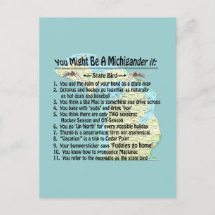 Cartão Postal Você Pode Ser Um Michigander Se: