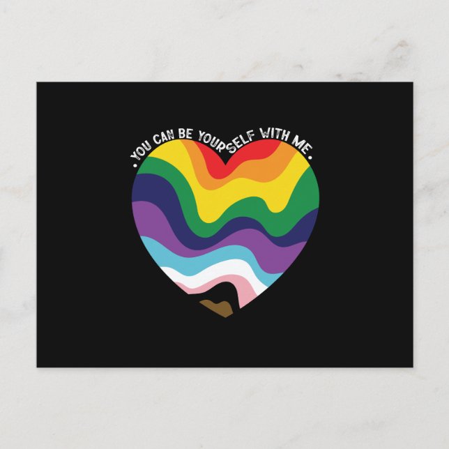 Cartão Postal Você Pode Ser Você Mesmo Comigo LGBT Transgênero G (Frente)