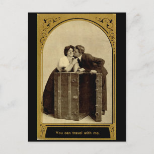 Cartão Postal Você pode viagem comigo, Romance Vintage.