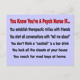 Cartão Postal Você sabe que é uma enfermeira de psicologia se...