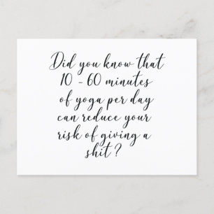 Cartão Postal Você sabia que 10 a 60 minutos de ioga por dia?