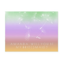 Você Será A Bridesmaid Dandelion Purple Mint Ombre