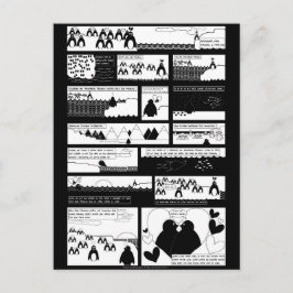 Cartão Postal Você Será Meu Pinguim? BG preto