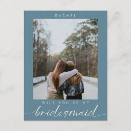 Cartão Postal Você será minha Bridesmaid Blue Foto Moderna