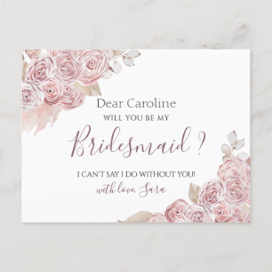 Cartão Postal Você Será Minha Carteira Bohemian Pink Floral