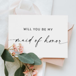 Cartão Postal Você Será Minha Dama de Honra | Preto e Branco
