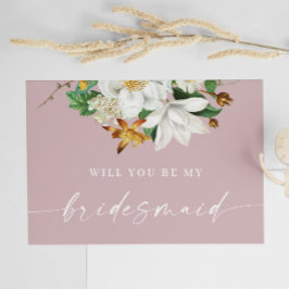 Cartão Postal Você será minha dama de honra. Vintage camellia ro