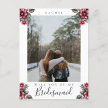Você será minha foto Floral da Bridesmaid Burgundy