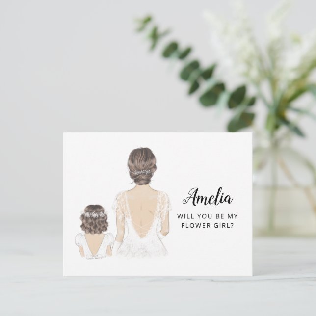 Cartão Postal Você Será Minha Menina Mais Flor Proposta De Posto (Em pé/Frente)