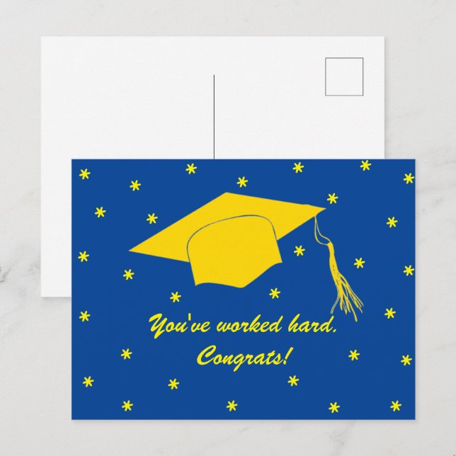 Cartão Postal Você trabalhou duro. Parabéns! (Frente/Verso)