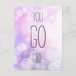 Cartão Postal Você vai garota - citação inspiradora de livro rox