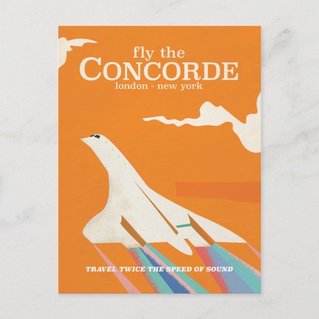 Cartão Postal Voe no Concorde (Frente)