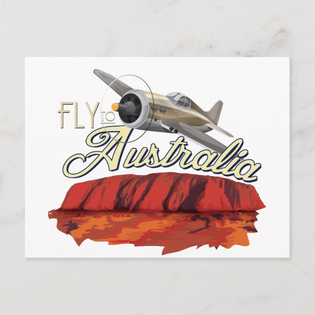 Cartão Postal Voe Para a Austrália (Frente)