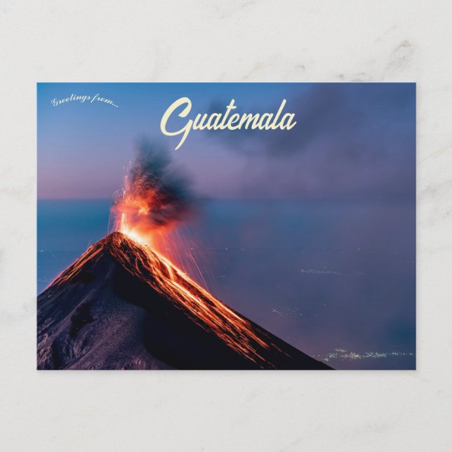 Cartão Postal Volcán de Fuego Guatemala (Frente)