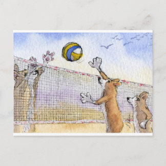 Cartão Postal Vôlei de praia de Corgi
