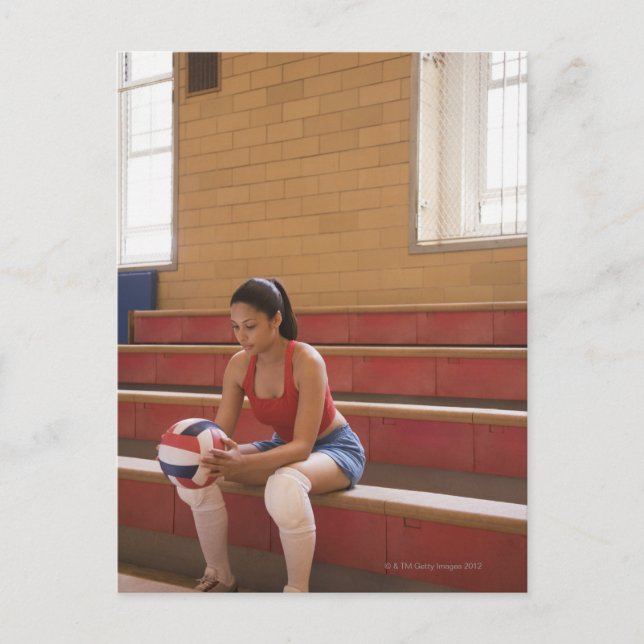 Cartão Postal Voleibol com voleibol (Frente)
