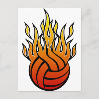Cartão Postal Voleibol Flamejante