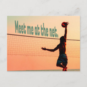 Cartão Postal Voleibol Me Encontra Na Rede