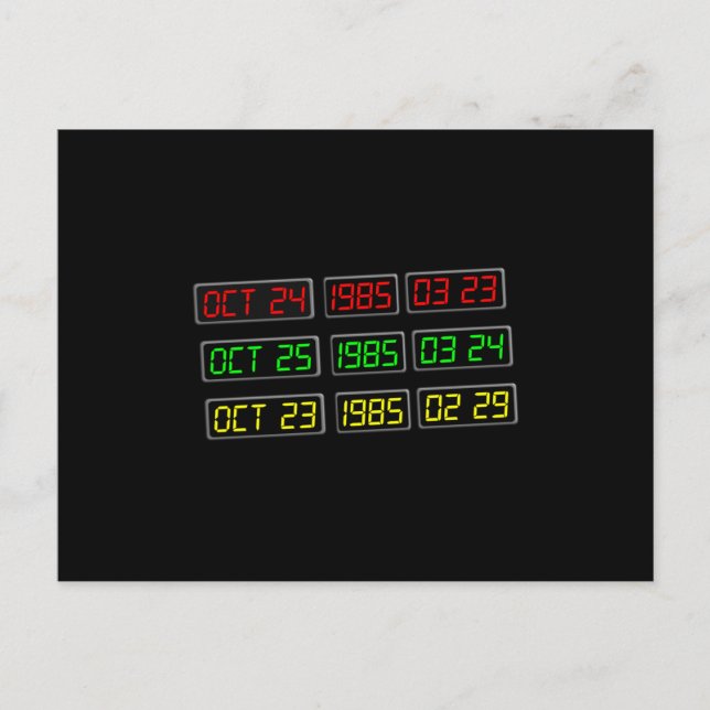 Cartão Postal Voltar aos anos 80 pela máquina do Viagem de tempo (Frente)