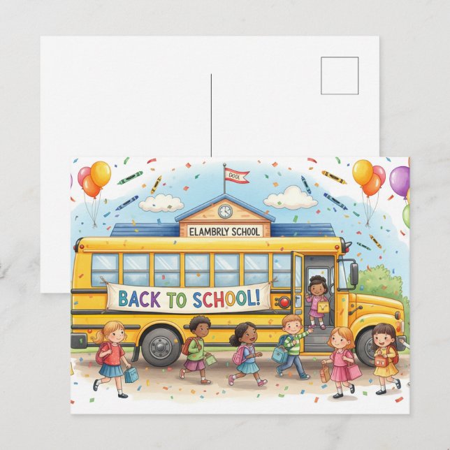 Cartão Postal Voltar para Amigos da Escola (Frente/Verso)