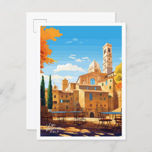 Cartão Postal Volterra Italy Art Viagem Vintage