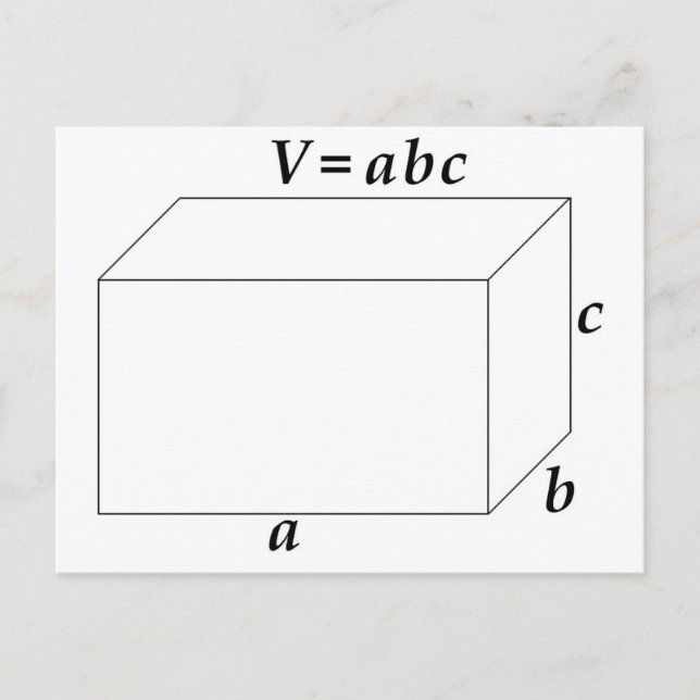 Cartão Postal Volume de um Prismo Retangular (Frente)