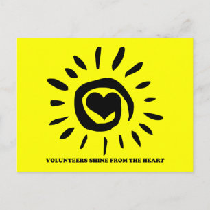 Cartão Postal Voluntários brilham do coração iluminando o mundo