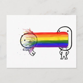Cartão Postal vomitar meme arco-íris