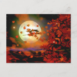 Cartão Postal Voo da Bruxa de Halloween