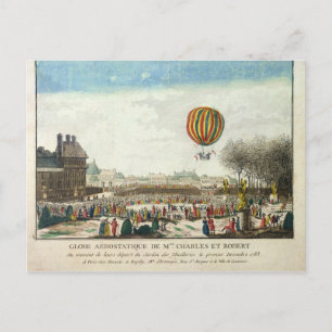 Cartão Postal Voo de Jacques Charles e Nicholas Robert