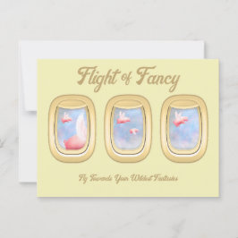Cartão Postal Voo dos porcos-Rico que voam na janela P do avião