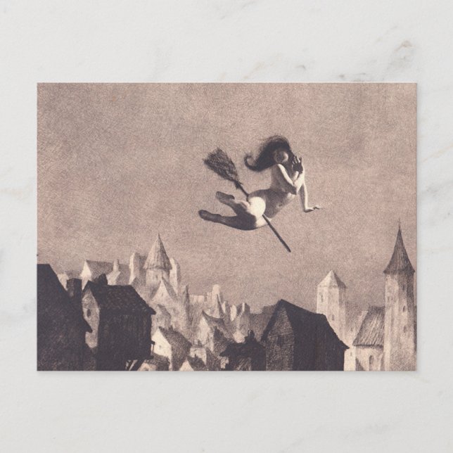 Cartão Postal Voo Para O Sabá William Mortensen (Frente)