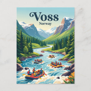 Cartão Postal Voss, Noruega, rafting em águas bravas