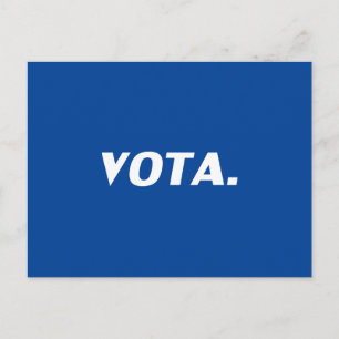Cartão Postal Vota vota em espanhol azul branco político modern