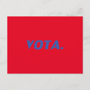 Cartão Postal Vota vota em espanhol Espanhol azul vermelho moder