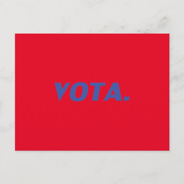 Cartão Postal Vota vota em espanhol Espanhol azul vermelho moder (Frente)
