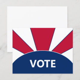 Cartão Postal Votação White e Blue Sunburst