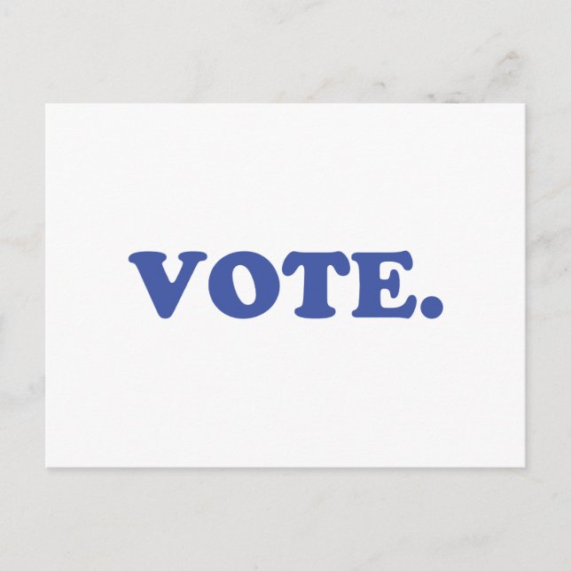 Cartão Postal "Votar" branco azul (Frente)