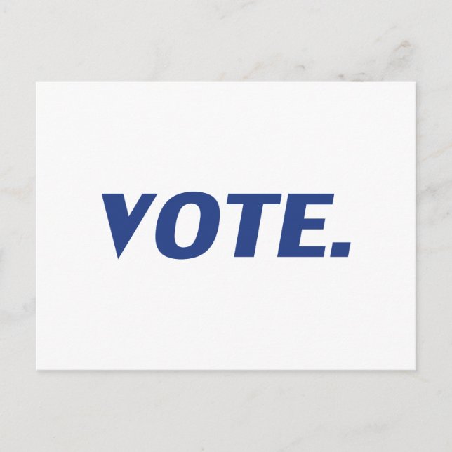 Cartão Postal "Votar" branco azul (Frente)