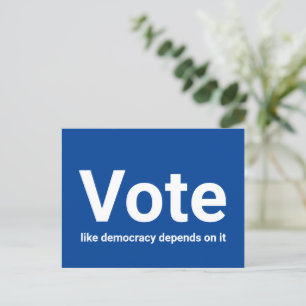 Cartão Postal Votar como democracia depende de branco e azul