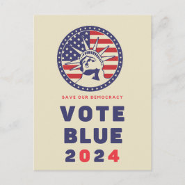 Cartão Postal Votar Democracia Votação Azul 2024