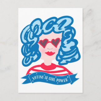 Cartão Postal Votar é Mulher de Cabelo Azul