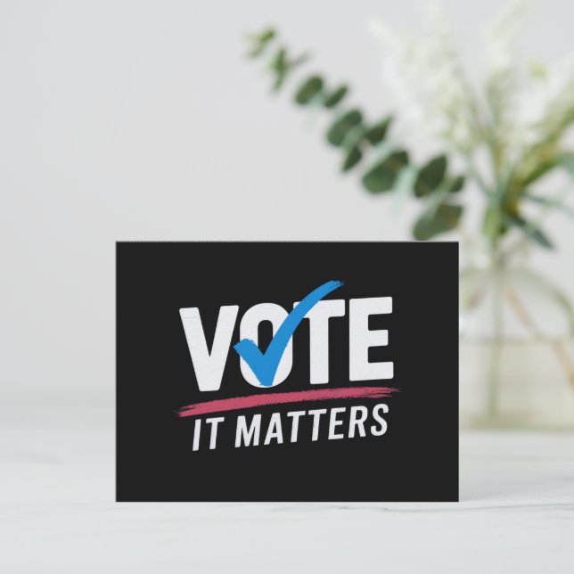 Cartão Postal Votar Eleição 2024 Eleitor Democrata Política  (Em pé/Frente)