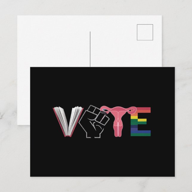 Cartão Postal Votar feministas: Livros proibidos LGBTQ (Frente/Verso)