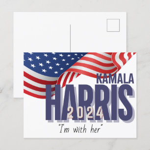 Cartão Postal Votar Harris Election 2024 Personalizável