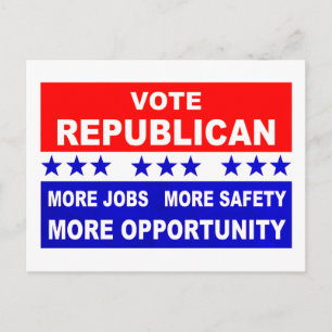 Cartão Postal Votar mais empregos, segurança e oportunidade rep